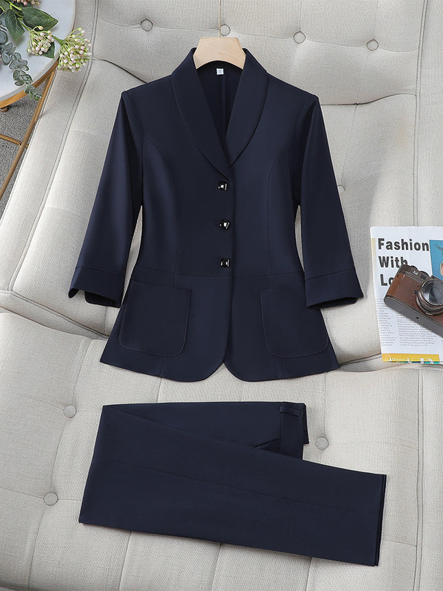 Cross-Border High-End Professional Suit Set for Women, Jewelry Store Elegant Slim-Fit Suit, Formal Attire, Front Desk Manager Work Uniform