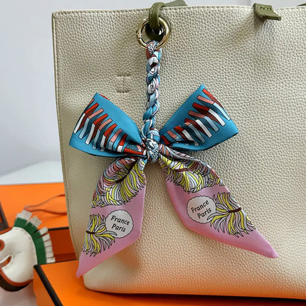 High-grade Handbag Handle Ribbon Bag Handle Handle Accessories Silk Scarf Handbag Tie Bag with Decorative Ribbon Pendant