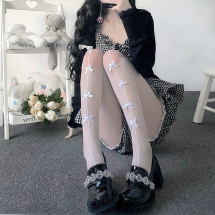 Internet Celebrity Retro Sexy Lace Pantyhose Gray Fishnet Stockings Spider Pattern Black Silk Fine Mesh Black Leggings