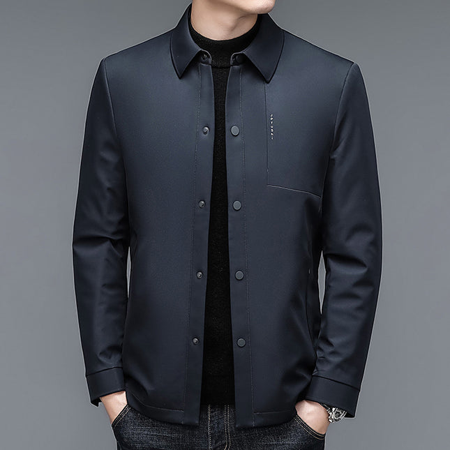 genuine goods down liner jacket men's coat 2024 winter new business middle-aged and elderly cadres lapel down jacket