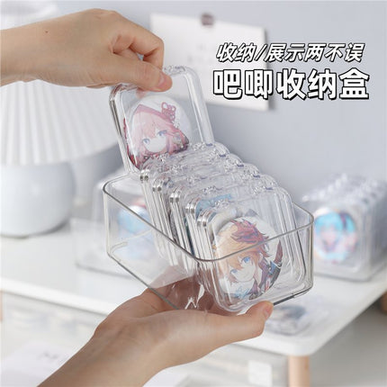 Transparent Sealed Badge Storage Box Single Protective Case Cover 58mm 75mm Moisture-Proof Desktop Display Stand