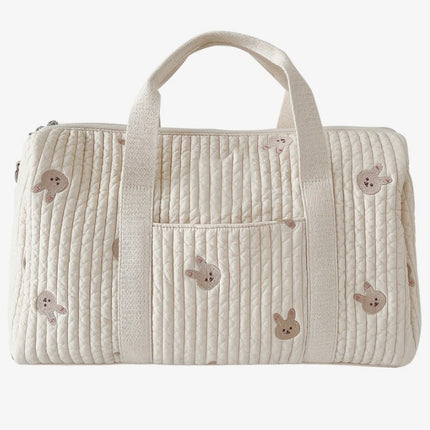 Ins New Style Embroidered Travel Bag Large Capacity Duffel Bag Lightweight Storage Portable Crossbody Bag Boston Bag