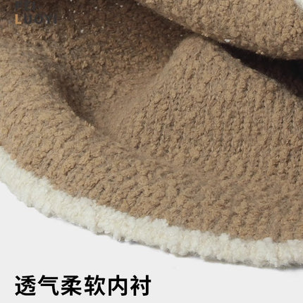 Maternity Postpartum Hat Autumn and Winter Fisherman Hat for Women, Postpartum Discharge Outing Head Protection Windproof Warm Plush Fisherman Hat