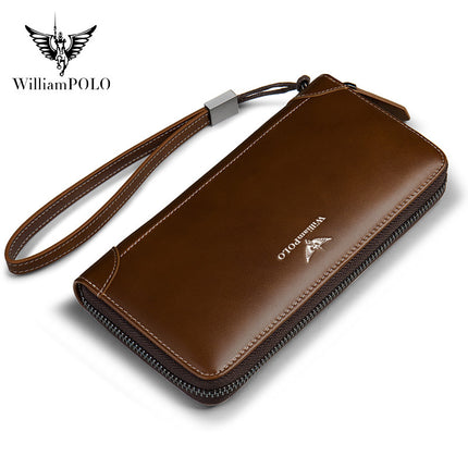 King Paul Men's Long Wallet Leather Wallet Youth Simple Business Casual Large Capacity Clutch Wholesale