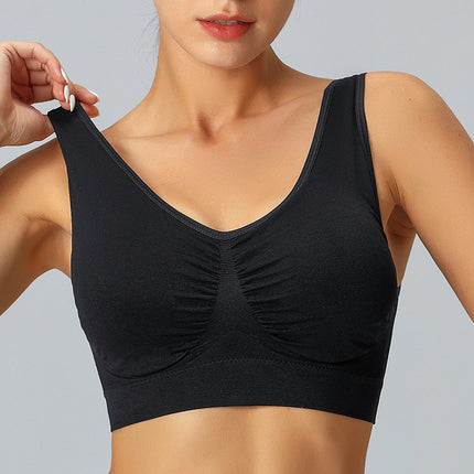 Cross-Border Women's Plus-Size Seamless Sports Bra, Comfortable Large Cup Yoga Tank Top Style Sleep Bra