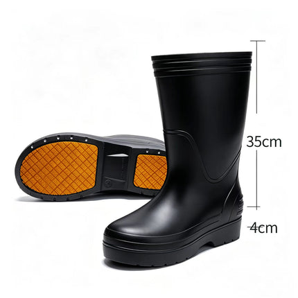 Rain Boots, Fishing Overshoes, Waterproof, Non-Slip, Wear-Resistant, Kitchen Aquatic Food Hygiene Water Shoes, Labor Protection Construction Site Rubber Shoes, Rain Boots