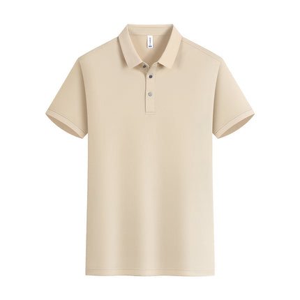 High-Quality Ice Silk Short-Sleeved Polo Shirt with Custom Printed Logo, Summer Breathable Lapel Quick-Drying Work Clothes, Work Clothes Printing