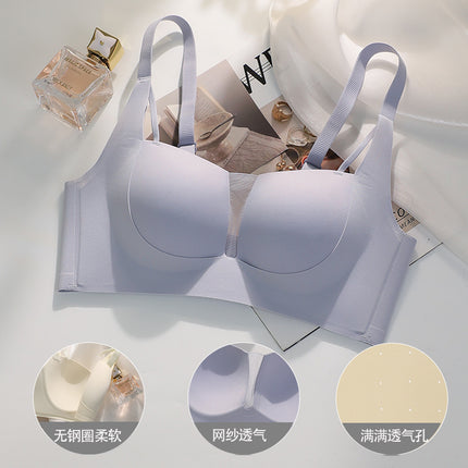 Original Underwear Women's Thin Small Chest Gather-up Parammary Concentrated Summer Traceless Bra No Steel Ring Bra Full Thin Cup
