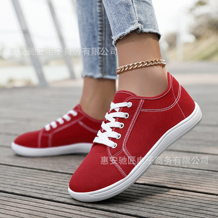 Amazon White Canvas Shoes Soft Sole Couple Wide Toe Sports Shoes Training Large Size Men's and Women's Shoes Wear-Resistant Gymnastics Shoes