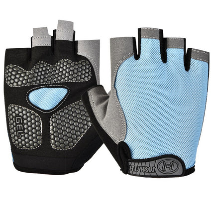 Cross-border Thin Half-finger Gloves Men's and Women's Riding Non-slip Quick-drying Sports Fitness Breathable Bicycle Gloves A01W