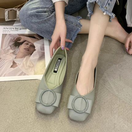 Women's Loafers 2026 Spring and Autumn Shallow Square-Toed Single Shoes with Soft Soles, Versatile Black Office Flats, Breathable and Comfortable