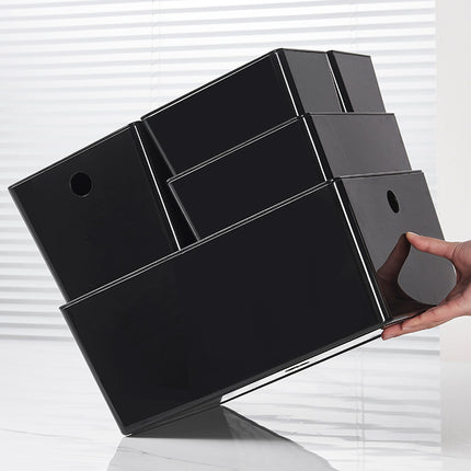 Household black PET storage box sundry basket dormitory storage kitchen multi-function basket finishing storage wholesale