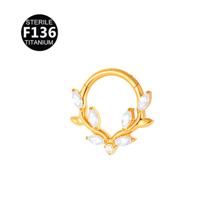 2024 new G23 titanium alloy tassel nose ring ear bone ring carved nose ring explosion puncture jewelry