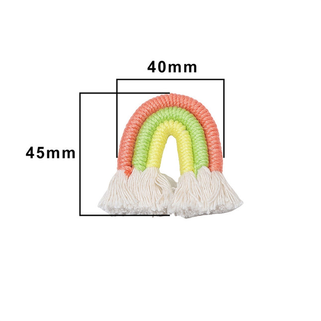 Fabric Ethnic Style Tassel Rainbow Pendant Pendant Cute Children Handmade DIY Keychain Bag Accessories Woven