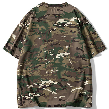 2025 Cross-Border Foreign Trade Summer Short-Sleeved Shorts Suit for Men, Breathable, Quick-Drying, Casual Camouflage T-Shirt, Men's Trendy Style