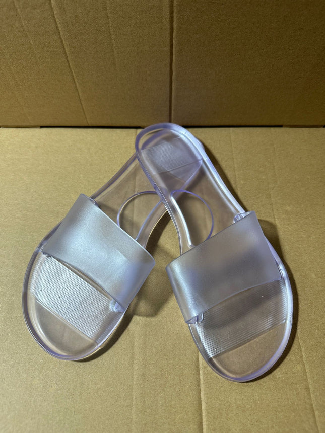 Crystal Slippers for Women Large Size Export Summer Deodorant Candy Color Flats Slippers Cross-Border Large Size 36-42