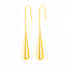 E0065 titanium steel water drop hook one earrings golden pair