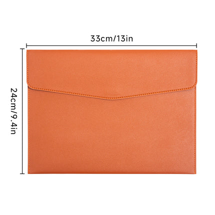Magnetic suction leather file bag large capacity business meeting file bag waterproof office information storage book custom logo