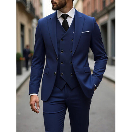 Foreign Trade Cross-Border Youth Slim-Fit Suit Set Men's Suit Three-Piece Set Wedding Dress Groomsmen