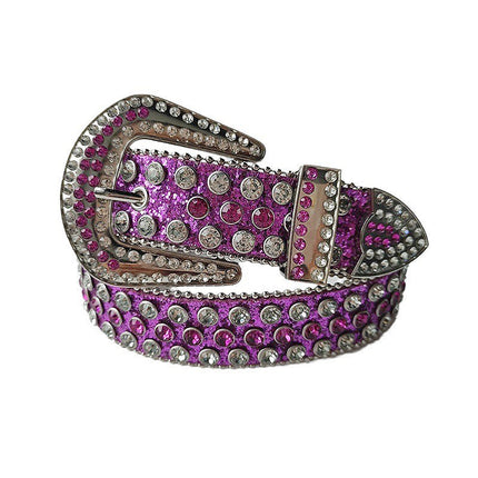 Women's Belt with Rhinestone Inlay Decoration, Versatile for Jeans, Bbsimon Belt Manufacturer Wholesale, Personalized and Trendy