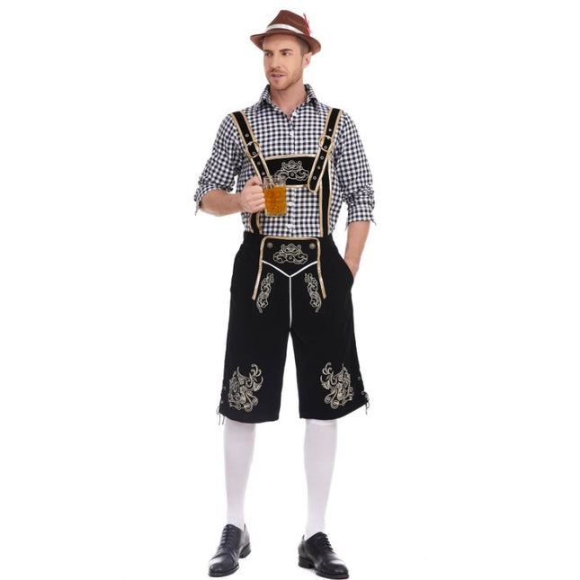 European and American New Products German Oktoberfest Clothing Shirt Overalls Hat Three-Piece Suit Men's Beer Suit