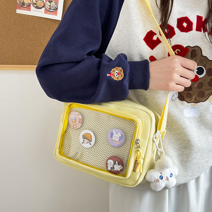 Japanese Girl Ins Transparent Pain Bag Snack Shoulder Crossbody Bag Women's All-match Casual Mobile Phone Small Bag