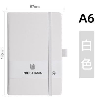 Portable Small Notebook A6A5 Wholesale Multi-Color Elastic Straps Skin-Feel Leather Notebook Imitation Leather Cross-Border Supply Ready Stock