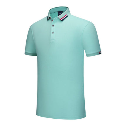 230G ice ion mercerized British fashion three-color side polo shirt printed enterprise advertising shirt overalls wholesale