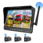7inch car wireless display three-way bsd + 3 magnetic solar cameras