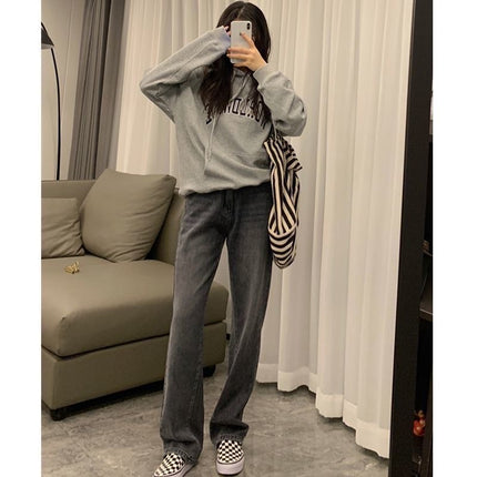 Wide-Leg Jeans for Women Spring New 2025 Straight Loose High-Waisted Slimming Drapey White Floor-Length Pants Trendy