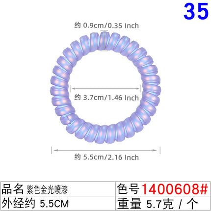 Outer Diameter 4cm Black Phone Cord Hair Tie Korean Hair Tie Hair Rope Transparent White Rubber Band Wire Coil Headwear