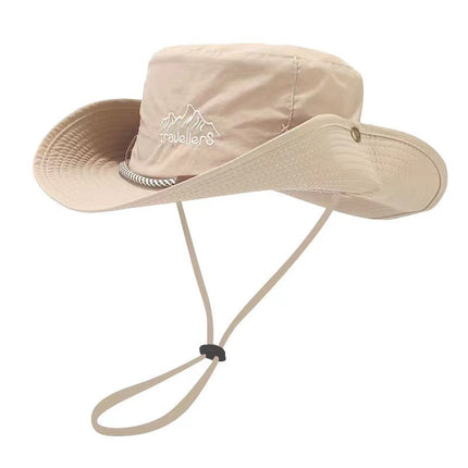 Japanese Fishing Drawstring Fisherman Hat Sun Shade Breathable Sunscreen Outdoor Mountaineering Fishing Hat Western Cowboy Hat
