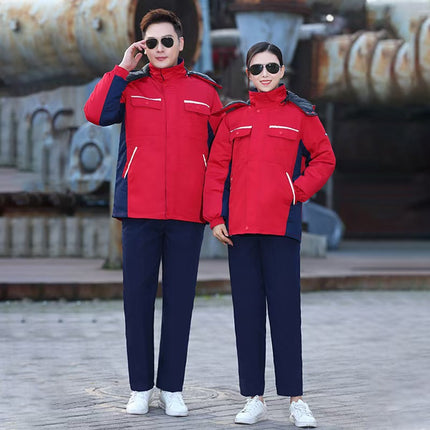 Winter Cotton Workwear Autumn and Winter Stain-Resistant Tops with Removable Lining Anti-Static Labor Protection Clothing Manufacturer Wholesale Workwear