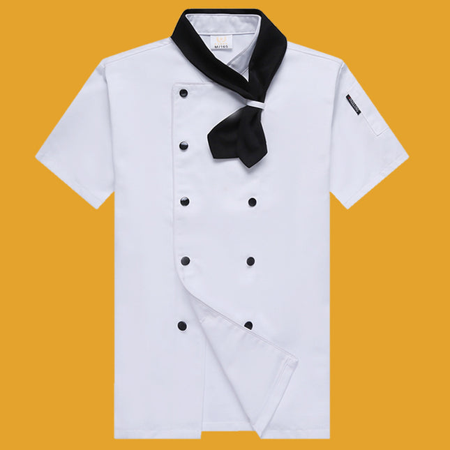 Sun Honglei Same Style Summer Chef Clothes Short-sleeved Breathable Hotel Catering Kitchen Work Clothes Men's and Women's Long-sleeved suit Clothes