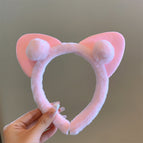 Pink hair ball ear headband (J1455)