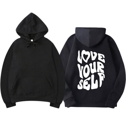 2023 New Autumn and Winter Casual Sports Hoodies Southeast Asia Cross-Border Export Women's Letter Print Hooded Sweatshirt
