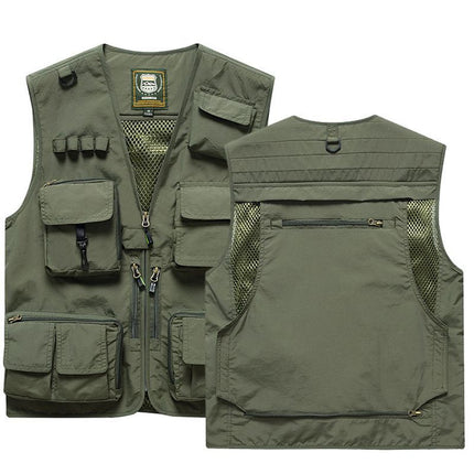 Summer New plus size Multi-pocket Custom Printing LOGO Vest Men's and Women's Vest Outdoor Photography Mountaineering Vest