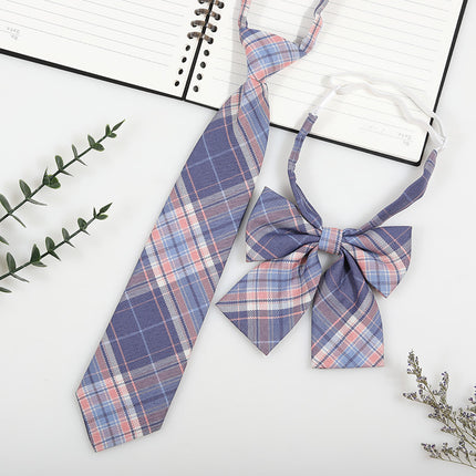 Japanese and Korean striped jk/dk college style men's and women's red cyanotic gray blue shirt accessories tie-free collar suit