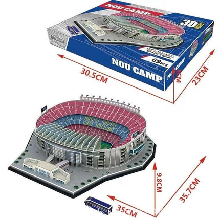 3d three-dimensional jigsaw puzzle simulation Football field model glue-free assembling toy Real Madrid Champions League trophy Boys Day gift