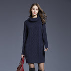 Navy blue (high collar sweater) / M