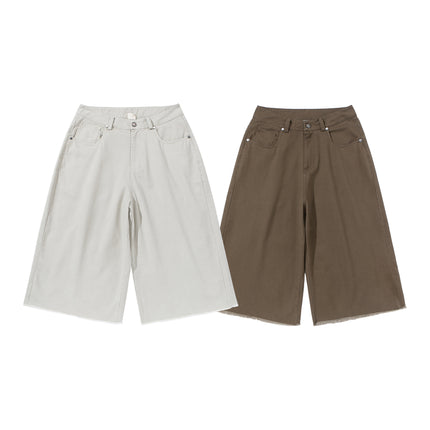 2025 New Versatile Solid Color Casual Cropped Pants