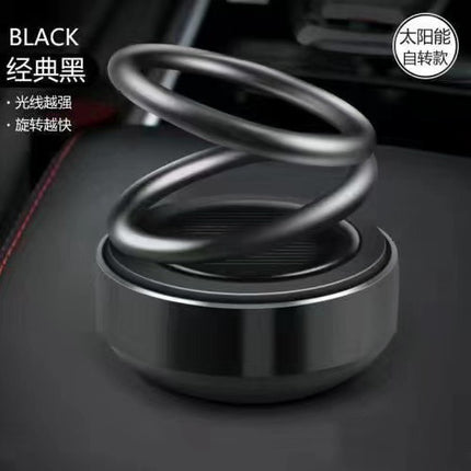 Solar Double Ring Suspended Rotating Aromatherapy Gradient Car Perfume Holder Long-Lasting Light Fragrance Car Interior Decoration Ornaments