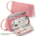 Corduroy triangle pencil case [pink]