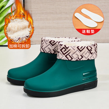 Women's water shoes fashion short tube rain boots new low tube water boots low top rain boots waterproof glue shoes cover shoes cross-border hot sale