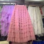 Watermelon red / M (17 rows of skirt length 85cm wide)