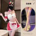 Christmas maid + white stockings / One Size