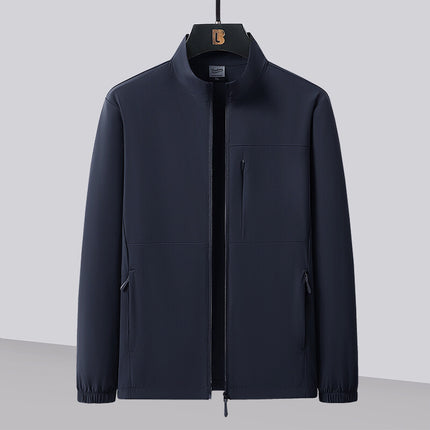 Men's Lightweight Breathable Stand Collar Jacket 2025 Summer New Men's Middle-Aged and Elderly Business Casual Jacket