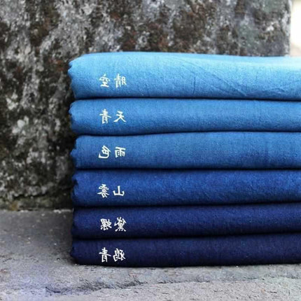 Indigo-Dyed Fabric Handmade Indigo Dyeing Plant Dyeing Wood Dyeing Sashiko Embroidery Fabric Clothing Fabric Handmade Cloth Printing and Dyeing Cotton Summer