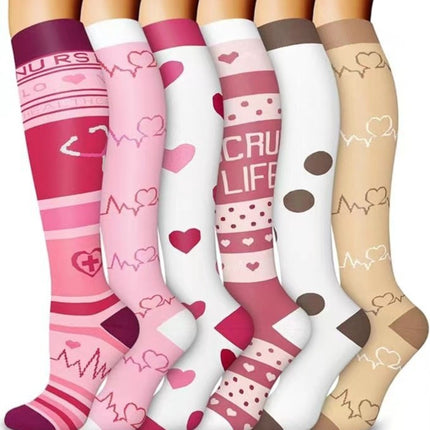 32 6 pairs of Amazon cross-border compression socks suit stockings sports running fitness compression socks calf socks