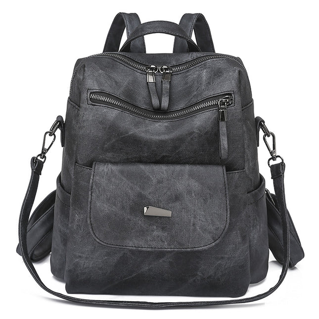 Cross-Border Backpack Backpack Women's K-Style Large Capacity Women's Backpack Backpack Women's Bag Pu Women's Bag